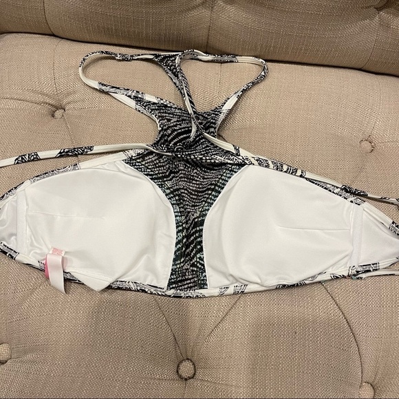 AK: Victoria Secret Large High Neck Mesh Tie Bikini Top Sz M - Picture 4 of 7
